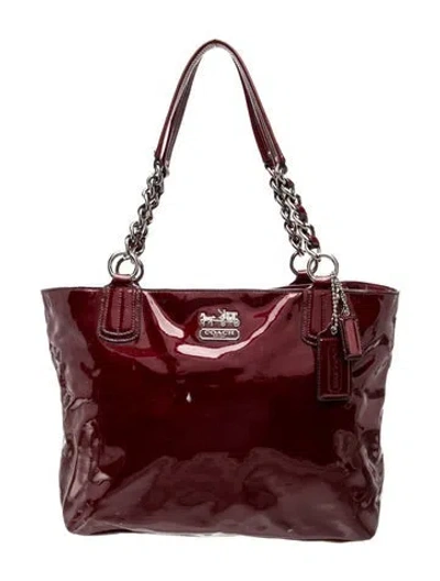 Pre-owned Coach Patent Leather Top Handle Bag In Multi