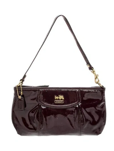 Pre-owned Coach Patent Leather Top Handle Bag In Purple