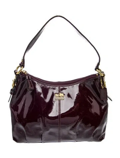 Pre-owned Coach Patent Leather Top Handle Bag In Purple