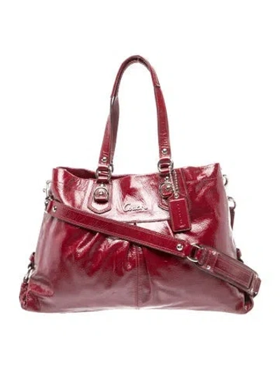 Pre-owned Coach Patent Leather Top Handle Bag In Red