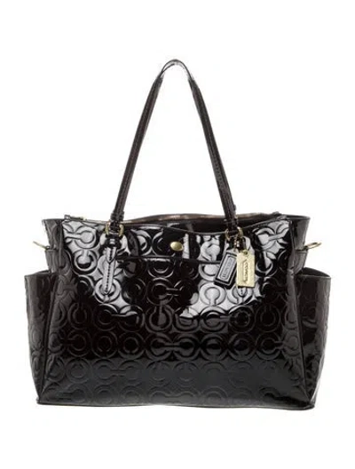 Pre-owned Coach Patent Leather Tote In Black