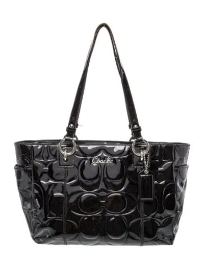Pre-owned Coach Patent Leather Tote In Black