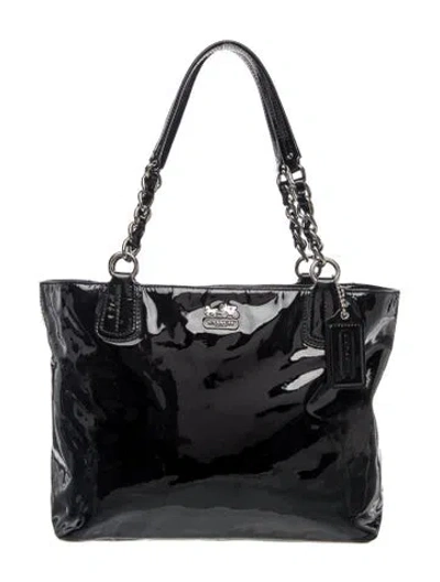 Pre-owned Coach Patent Leather Tote In Black