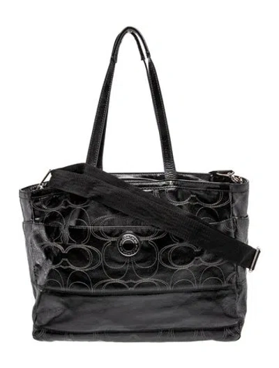 Pre-owned Coach Patent Leather Tote In Black