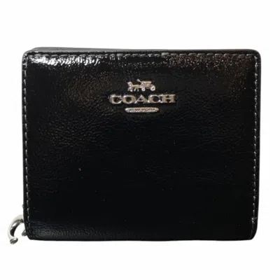 Pre-owned Coach Patent Leather Wallet (bi-fold) () In Black