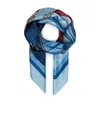 Coach Pattern Silk Scarf In Blue