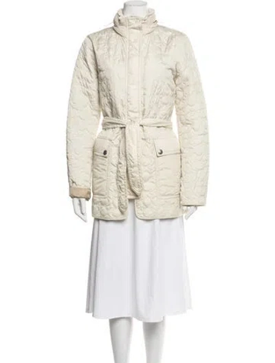 Pre-owned Coach Patterned Down Coat In Neutrals