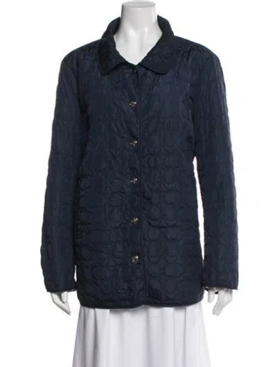 Pre-owned Coach Patterned Jacket In Blue
