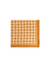 Coach Gingham-print Logo-print Scarf In Orange