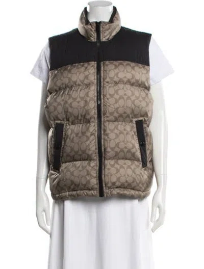 Pre-owned Coach Patterned Vest In Neutrals