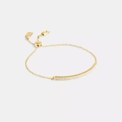 Coach Pavé Bar Slider Bracelet In Gold