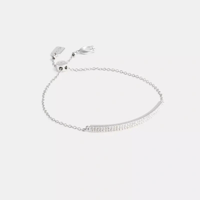 Coach Pavé Bar Slider Bracelet In Silver