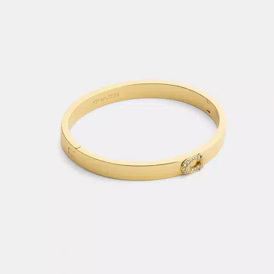 Coach Pavé C Hinged Bangel In Gold