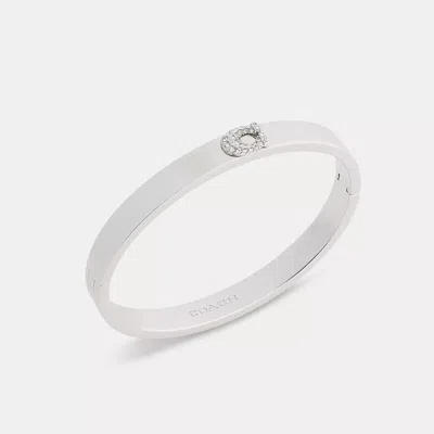Coach Pavé C Hinged Bangel In White