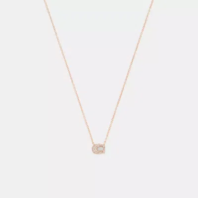 Coach Pavé C Necklace In Gold