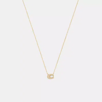Coach Pavé C Necklace In Gold
