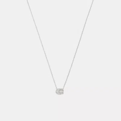 Coach Pavé C Necklace In Metallic