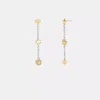 Coach Pavé Tea Rose And Heart Linear Earrings