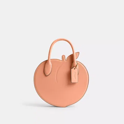 Coach Peach Bag In Regenerative Leather In Orange
