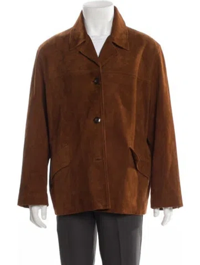 Pre-owned Coach Peacoat In Brown