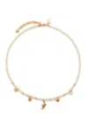 Coach Pearl Beaded Charm Necklace In White