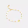 Coach Pearls And Beads Linear Bracelet In White