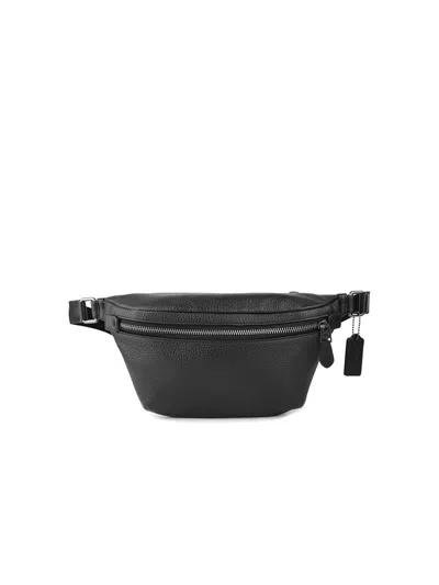 Coach Pebbled Leather Belt Bag In Black