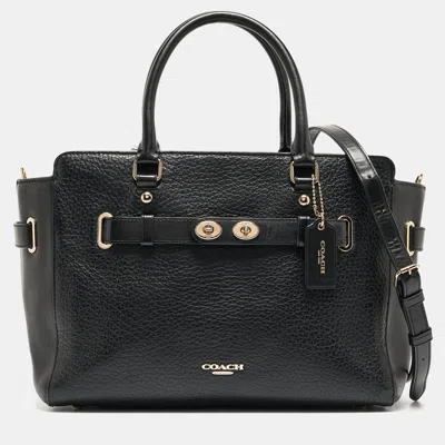 Coach Pebbled Leather Blake Carryall Tote In Black