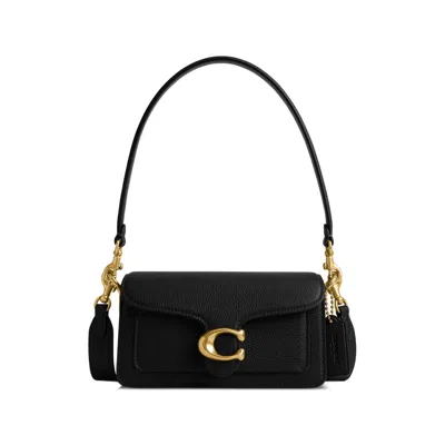 Coach Pebbled Leather Shoulder Bag In Black