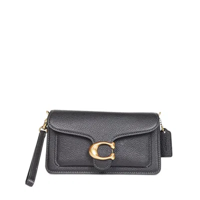 Coach Pebbled Leather Shoulder Bag In Black