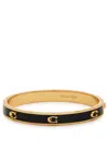 Coach Pegged Logo Enamelled Bracelet In Black