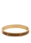 Coach Pegged Logo Enamelled Bracelet In Brown