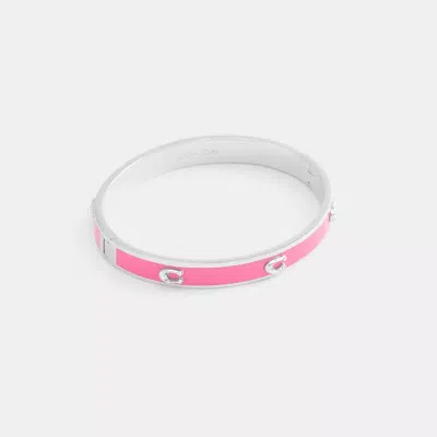 Coach Pegged Signature Hinged Bangle