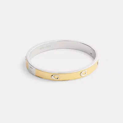 Coach Pegged Signature Hinged Bangle In Multi