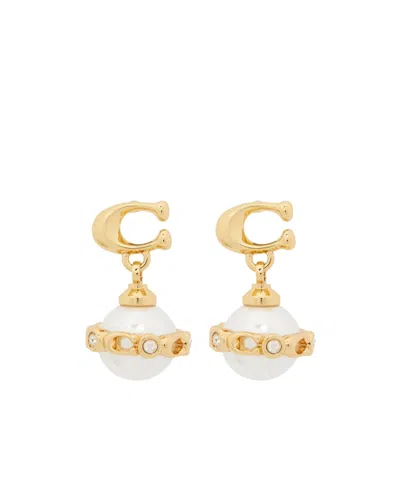 Coach Pendant Earrings In Gold