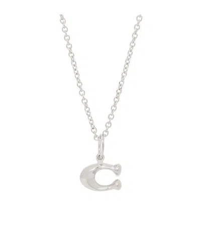 Coach Pendant Necklace In Brown