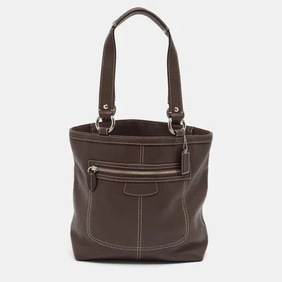 Pre-owned Coach Penelope Brown Leather Tote