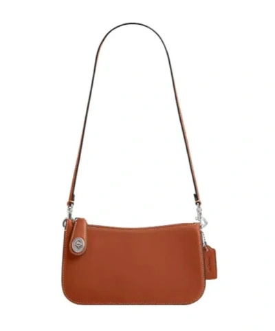 Coach Penn Shoulder Bag In Silver/burnished Amber