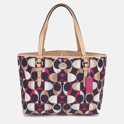Coach Peyton Multicolor Leather And Satin Totes Bag