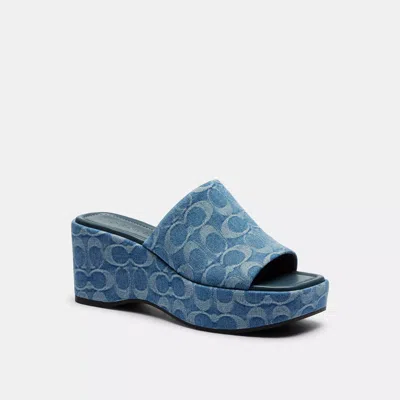 Coach Phoebe Platform Sandal In Signature Denim In Multi