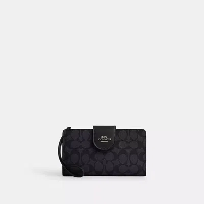 Coach Phone Wallet In Signature Canvas In Multi