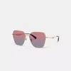 Coach Pillow Tabby Metal Hexagon Sunglasses In Blue Saddle Gradient