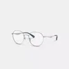 Coach Pillow Tabby Metal Round Eyeglasses In Silver