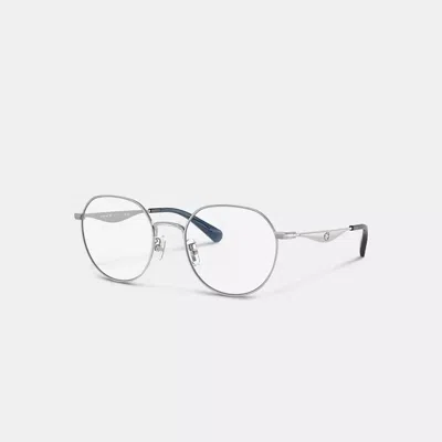 Coach Pillow Tabby Metal Round Eyeglasses In Silver