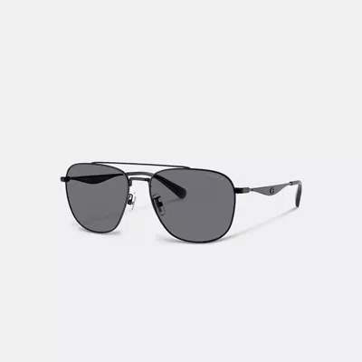 Coach Pillow Tabby Pilot Sunglasses In Black/blue