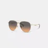 Coach Pillow Tabby Pilot Sunglasses In Smokey Peach Gradient