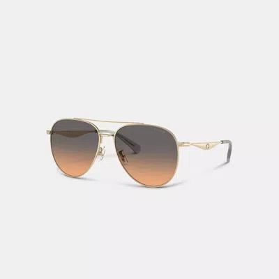 Coach Pillow Tabby Pilot Sunglasses In Smokey Peach Gradient
