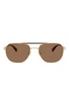 Coach C Hardware Metal Navigator Sunglasses In Brown