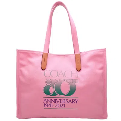Pre-owned Coach Pink Canvas Tote Bag ()