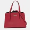 COACH COACH /PINK GRAINED LEATHER CHARLIE CARRYALL TOTE